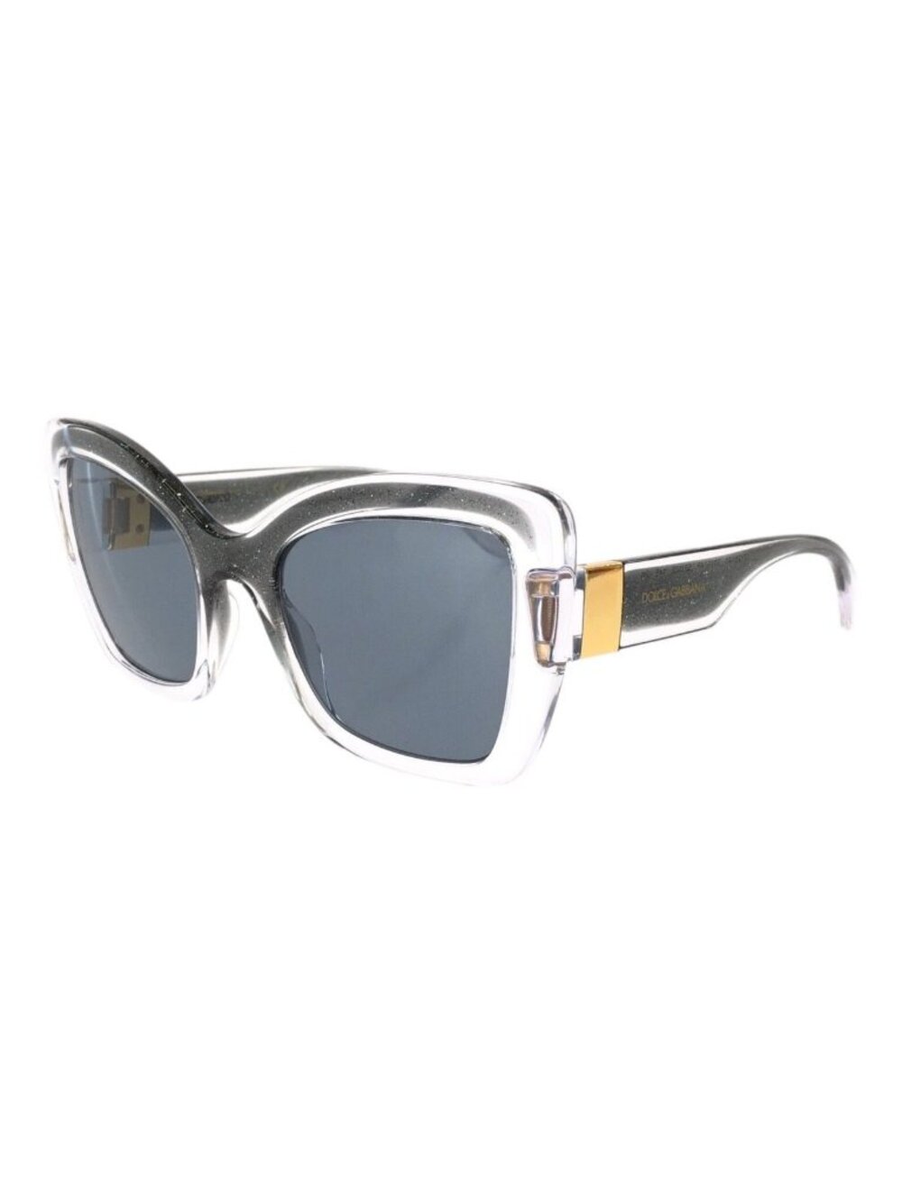 Dolce & Gabbana 53 22 Clear Gray Acetate Sunglasses Eyewear